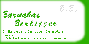 barnabas berlitzer business card